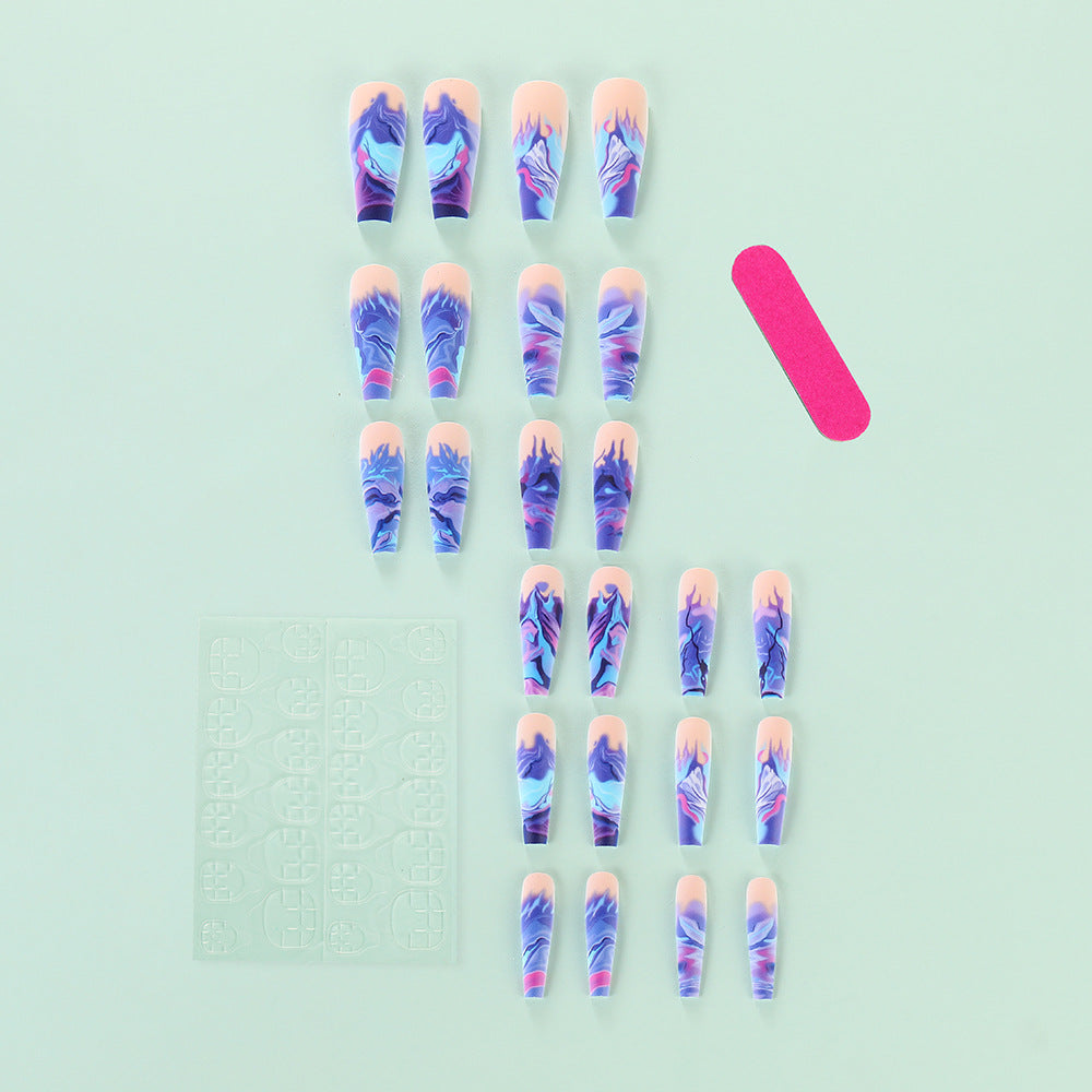 Artificial nails in modern marble design Bowlift