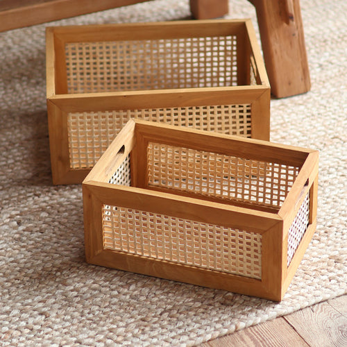 Storage basket made of natural wood Bowlift