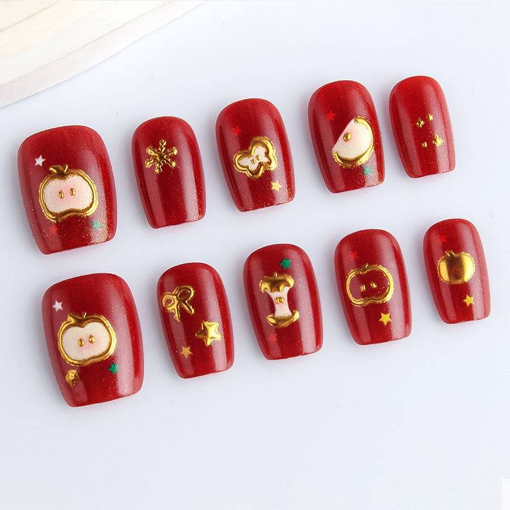 Festive Themed Press-On Nail Art Set Bowlift 1787542947