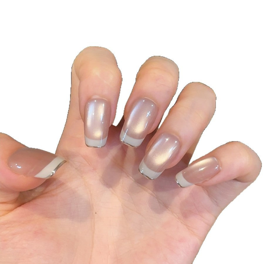 Acrylic French Tip Press-On Nails Bowlift