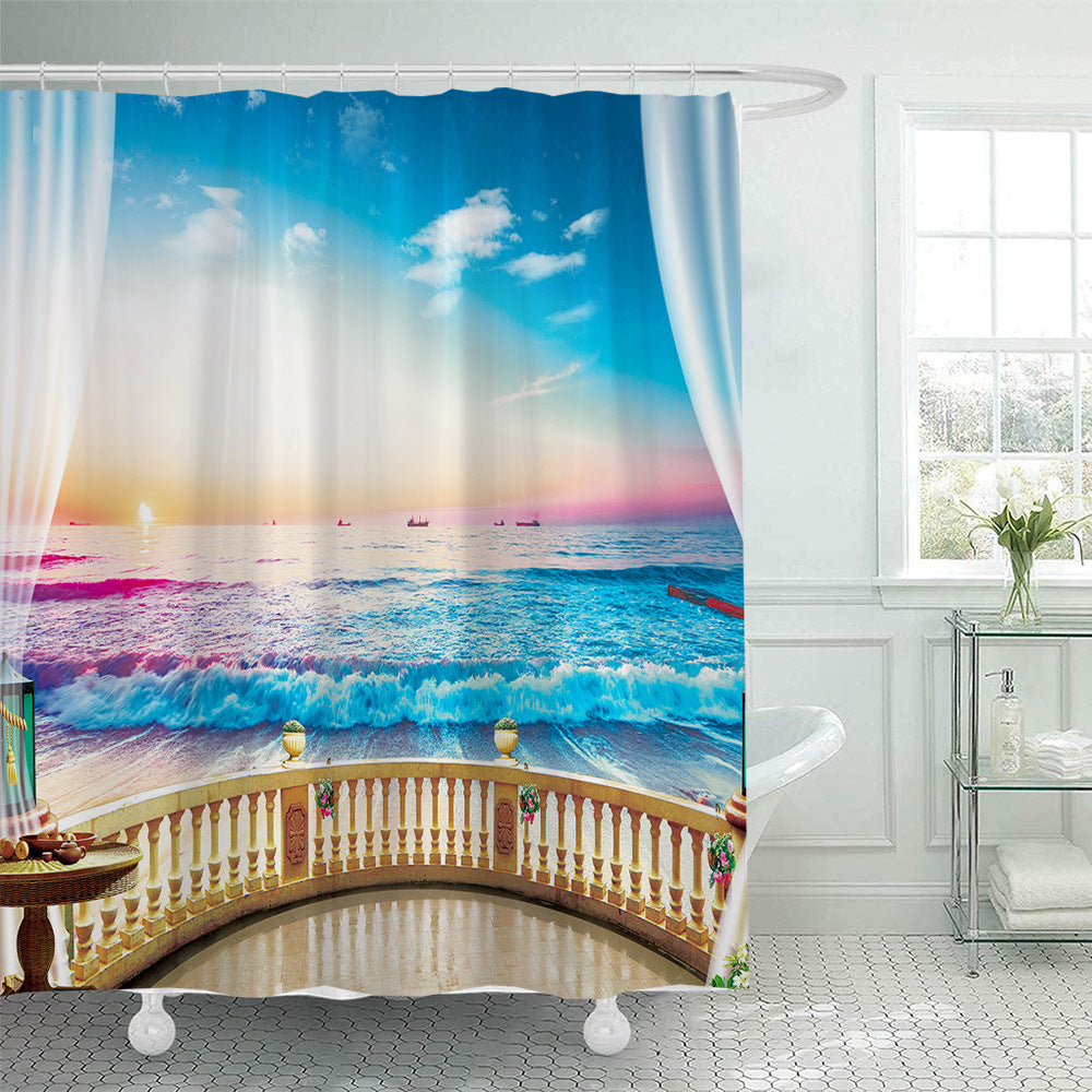 Tropical Oasis Shower Curtain Bowlift