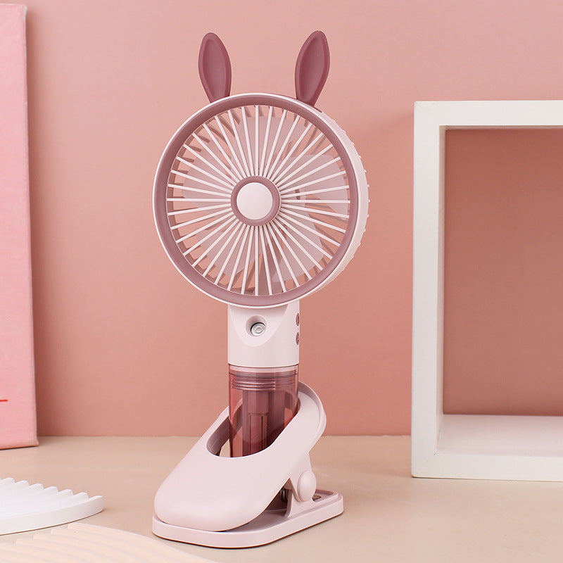 Women Portable Mini Fan with Spray Function Bowlift