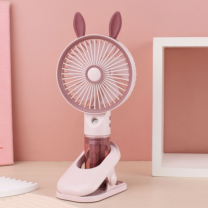 Women Portable Mini Fan with Spray Function Bowlift