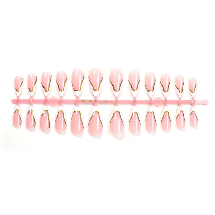 High-quality artificial nail set with elegant gold accents Bowlift
