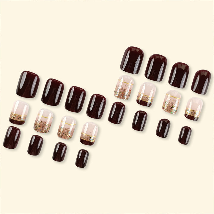 Glittering French Tip Nail Art Set Bowlift