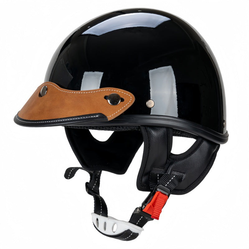 Retro Open-Face Motorcycle Helmet with Visor Bowlift