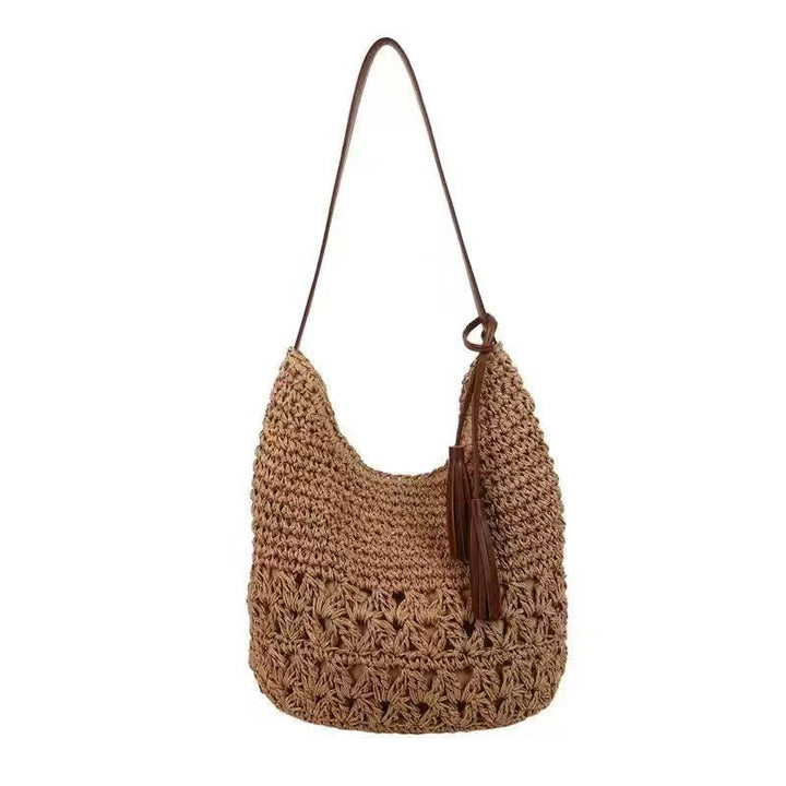 Macrame Crossbody Bag with Tassel Details Bowlift