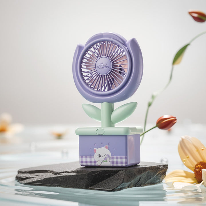 Flower-Themed Portable Mini Fan Bowlift