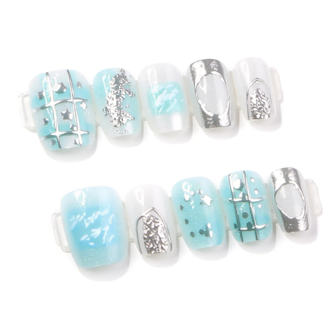 Artistic Press-On Nail Set Bowlift