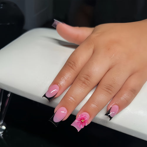 Floral Decorative Press-On Nail Art Bowlift