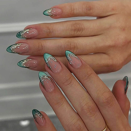 Creative Nail Art Set with Glitter and Lace Accents Bowlift