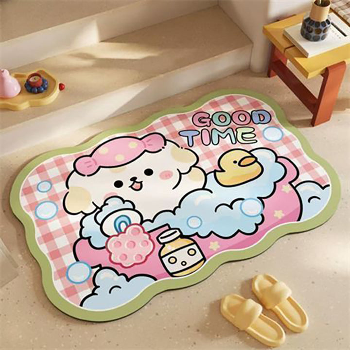 Decorative Cartoon-Themed Bath Mat Bowlift