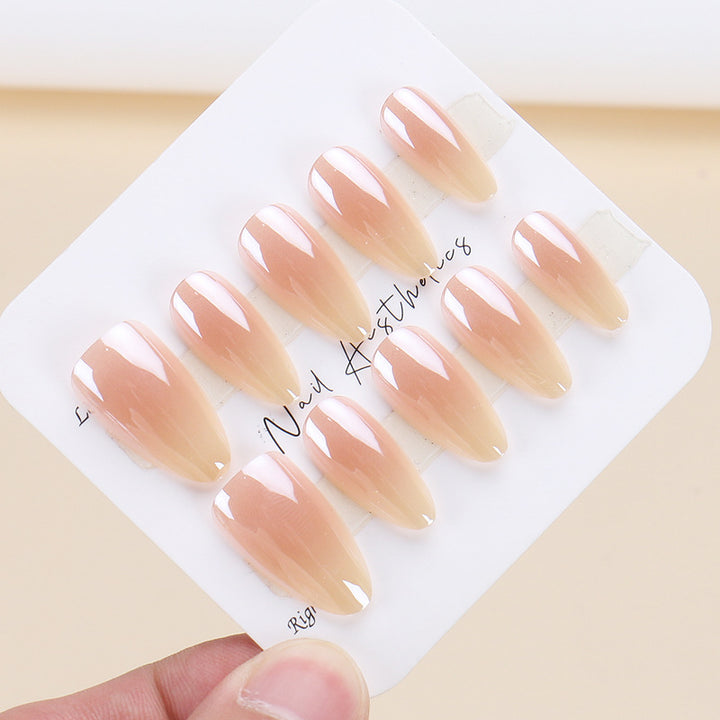 Elegant Stiletto Press-On Nail Set with Natural Ombre Finish Bowlift
