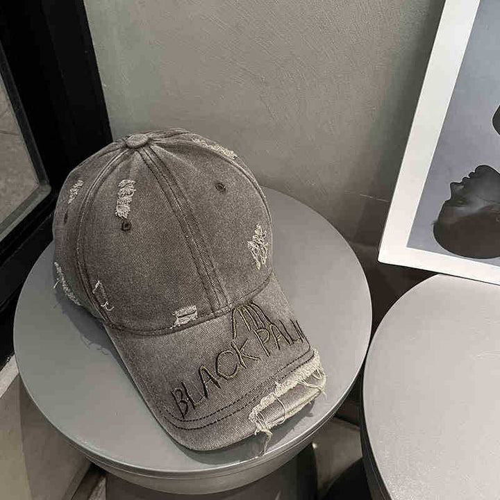 Women's Distressed Denim Baseball Cap Bowlift 1784188369