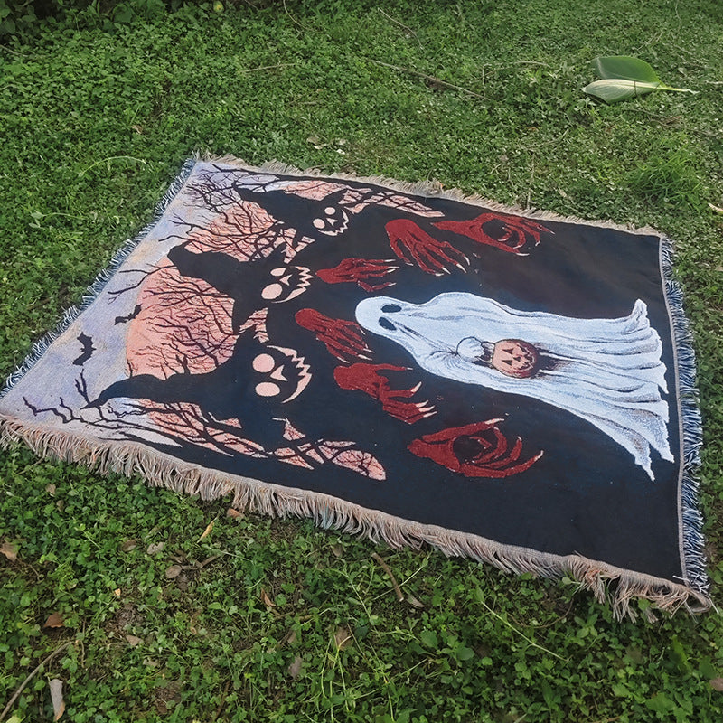 Spooky Halloween-Themed Throw Blanket
