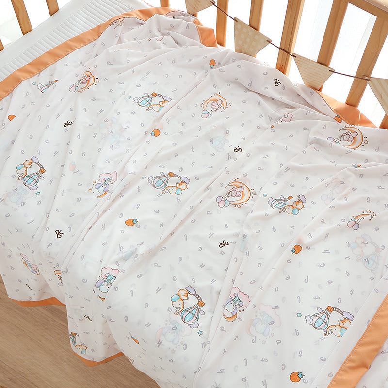 Unisex Nan cozy baby blanket made of cotton muslin with breathable filling and satin edge Bowlift