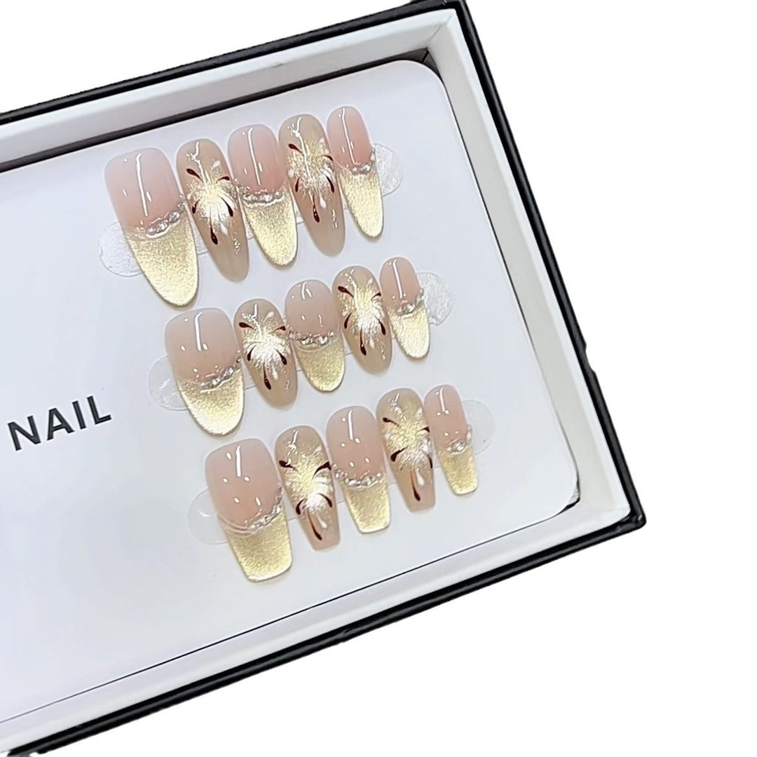 Artistic Floral Pattern Press-On Nail Set Bowlift
