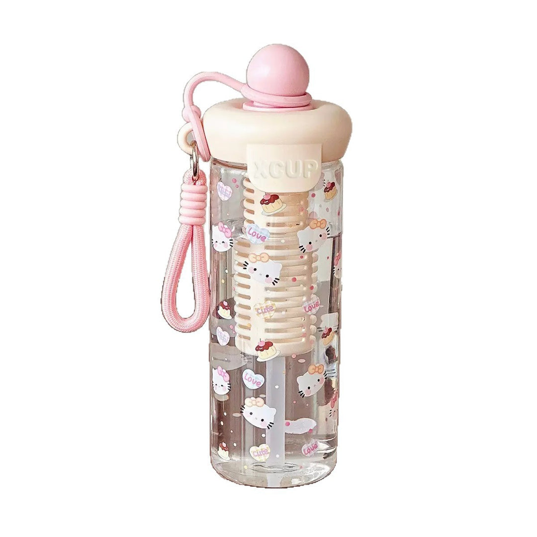 Women’s water bottle with cheerful design and fruit infusion insert Bowlift