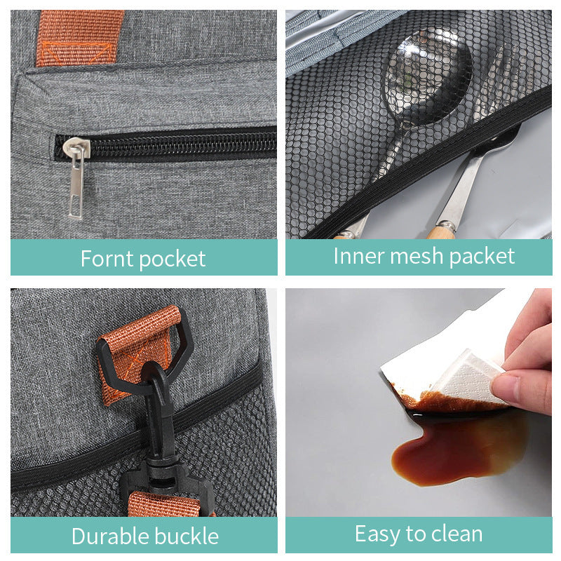 Insulated Multi-Pocket Lunch Cooler Bag