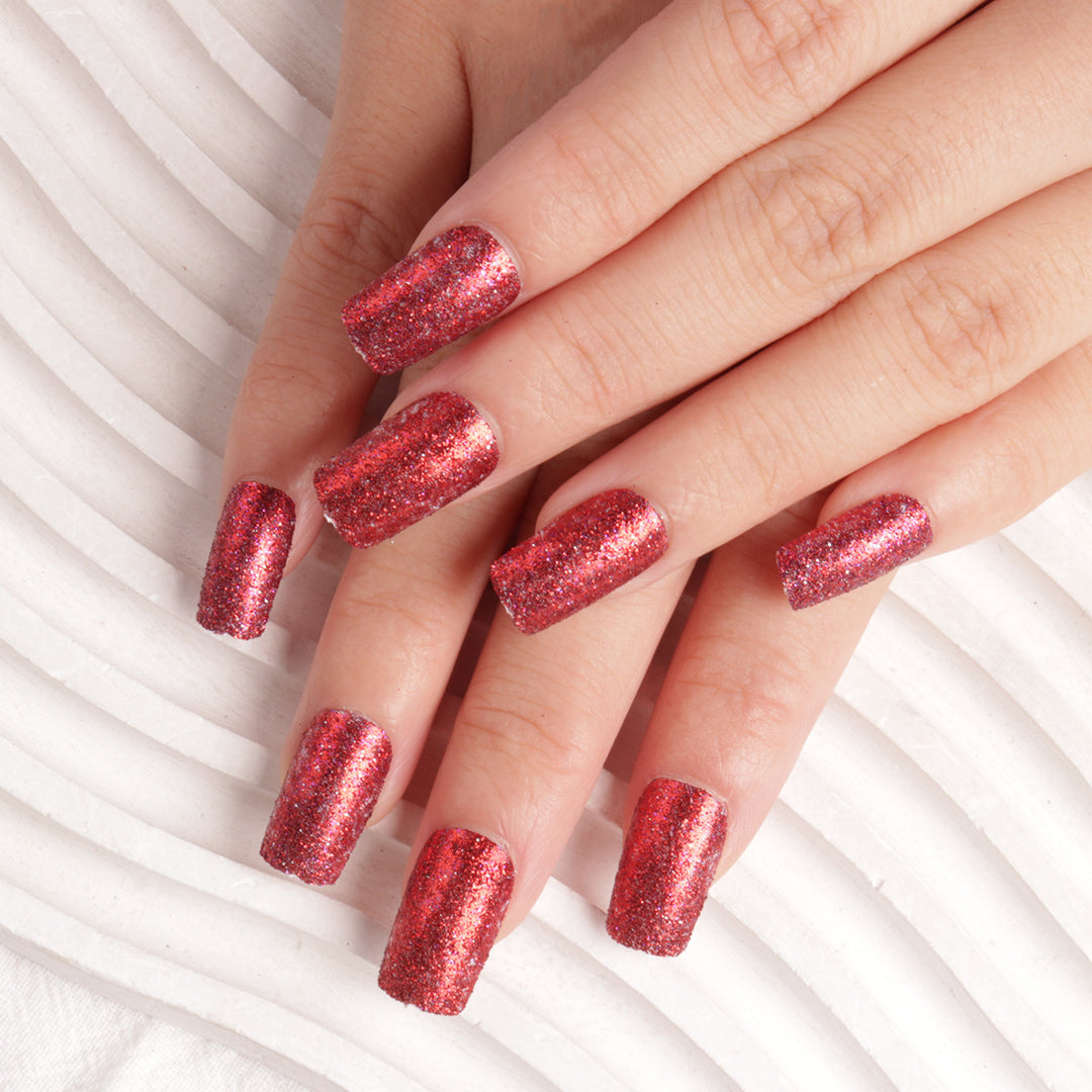 Glittering Acrylic Press-On Nail Tips Bowlift