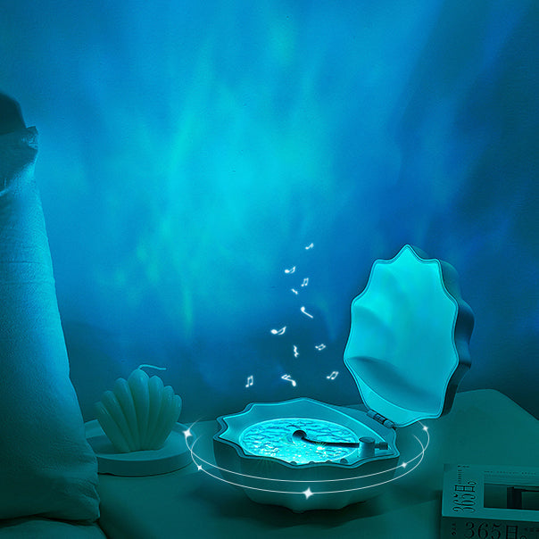 BowLift | Shell Lamp Waves Retro Bluetooth Turntable LED Night Light - Perfect Gift for Kids and Girls