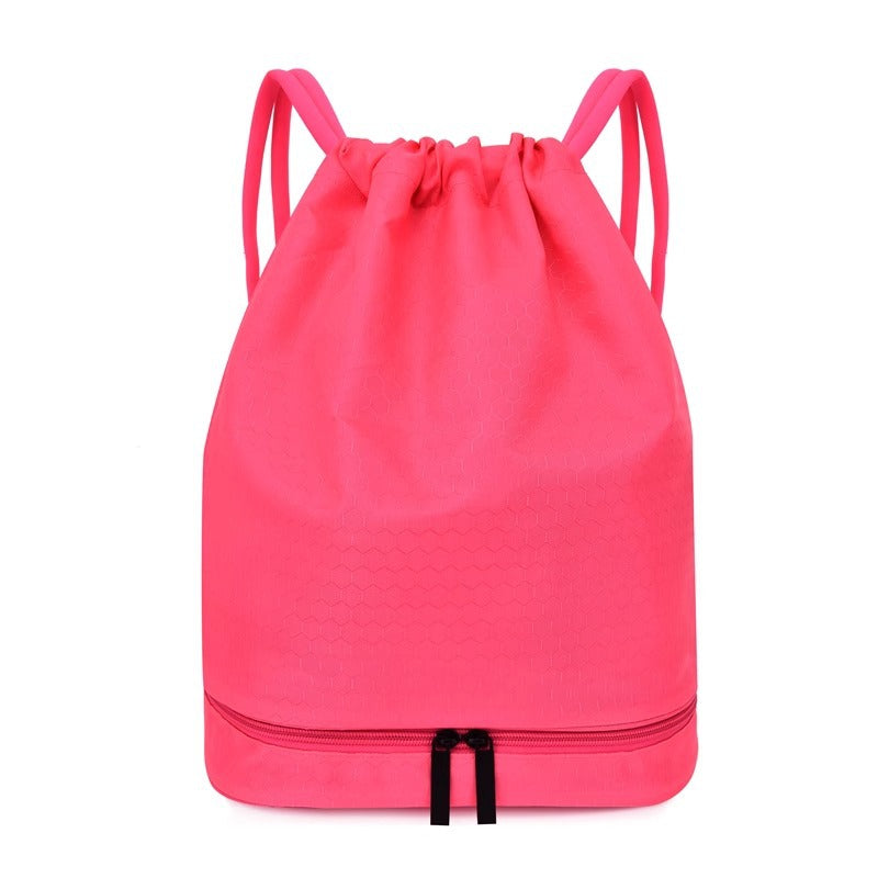 Lightweight Hexagonal Pattern Drawstring Backpack Bowlift