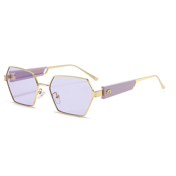 Women's Hexagon Sunglasses with Luxurious Metal Accents Bowlift