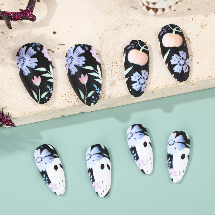 Artificial Nail Set with Creative Halloween Designs Bowlift