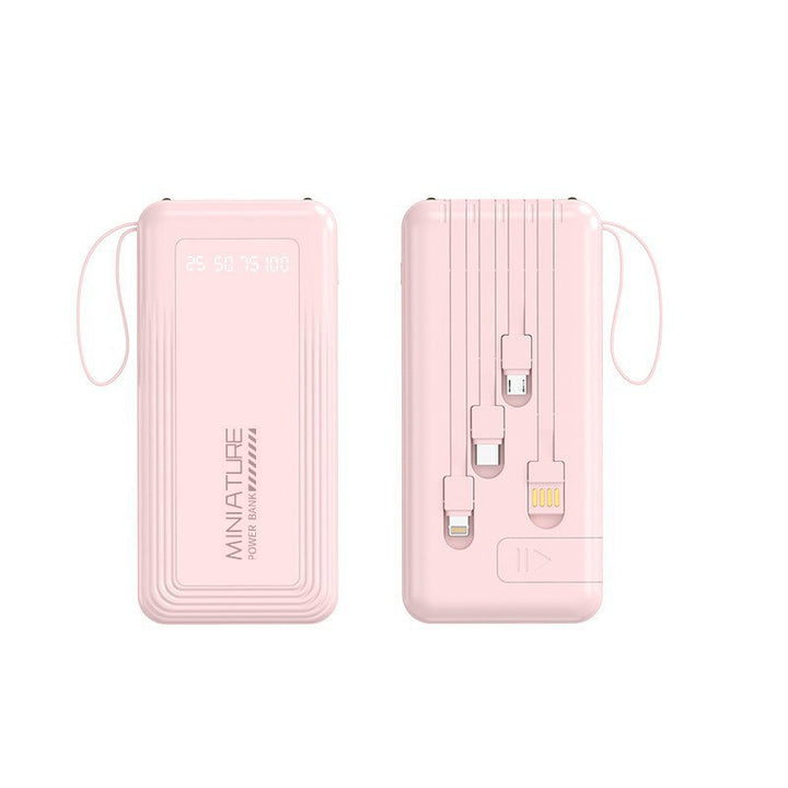 Mini power bank with integrated multifunction charging cable Bowlift