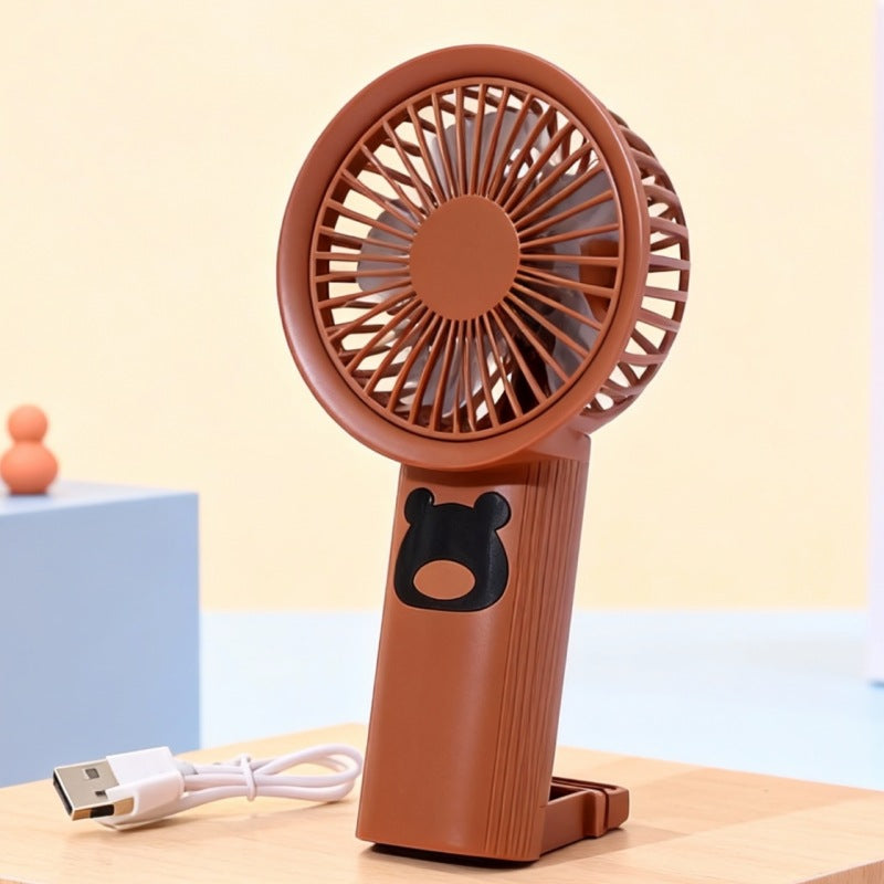Ladies Portable Personal Fan with Animal Motif Bowlift