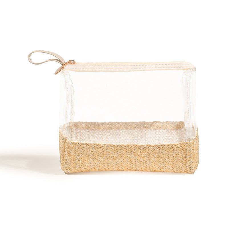 Cosmetic bag made of transparent material with woven bottom Bowlift