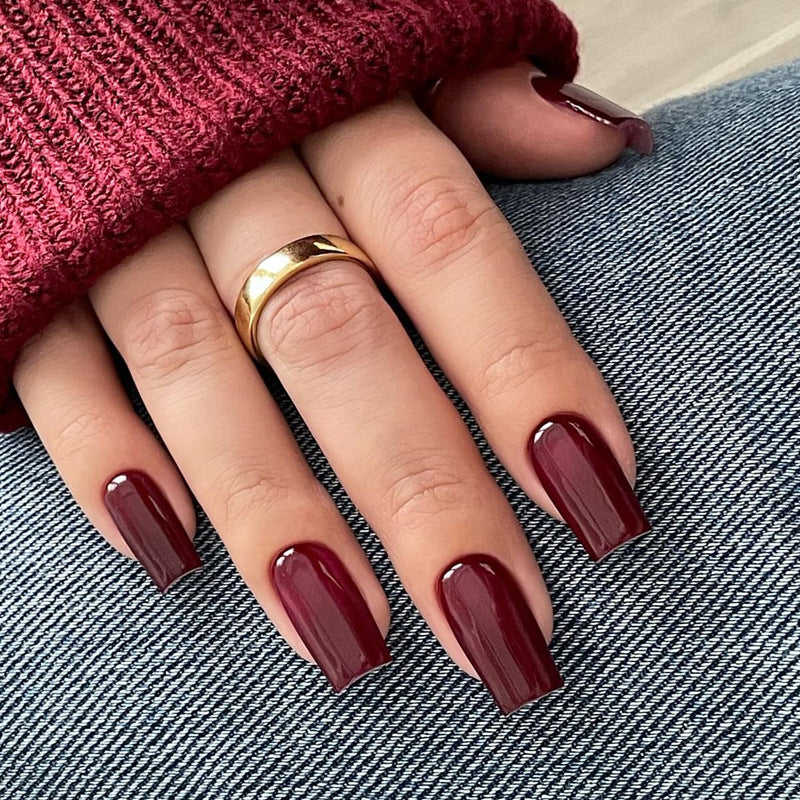 Glossy Square Tip Press-On Nails Bowlift