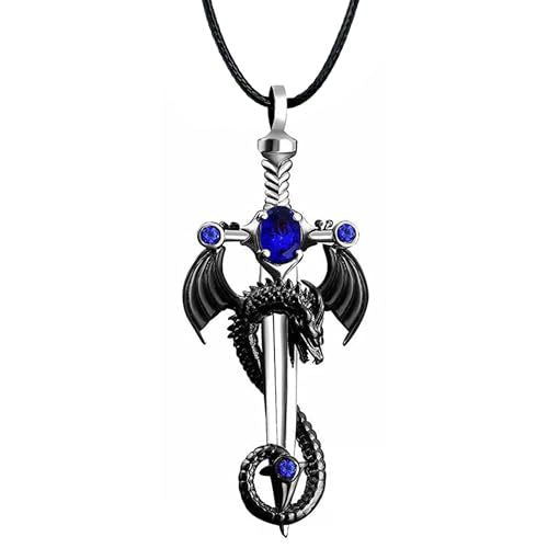 Dragon-Embellished Sword Pendant Necklace Bowlift