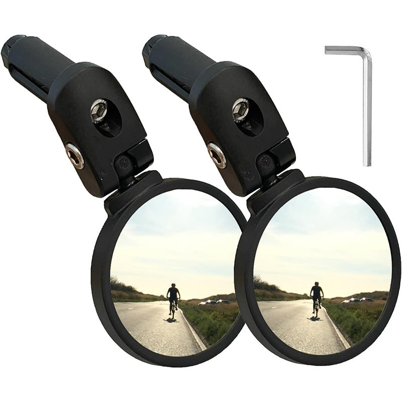 adjustable bicycle bar-end convex safety mirrors with full swivel and anti-glare glass Bowlift