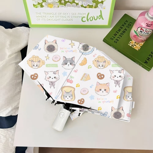 Women's umbrella with cute cat pattern Bowlift