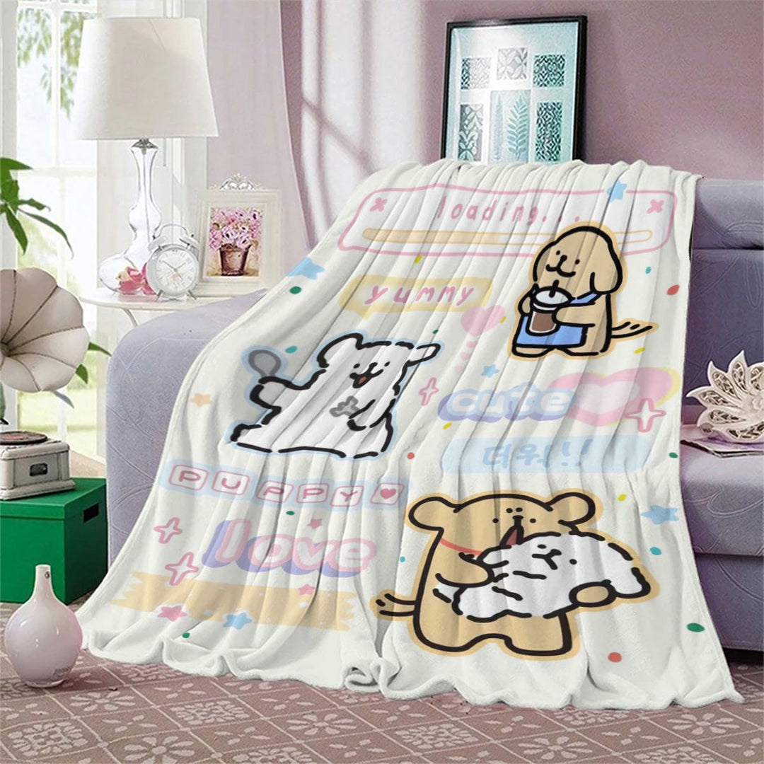 Cute Cartoon Animal Throw Blanket