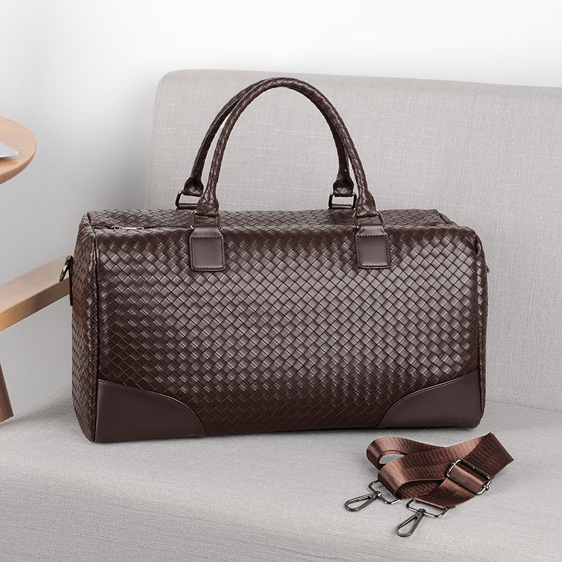 Woven Leather Travel Duffel Bowlift