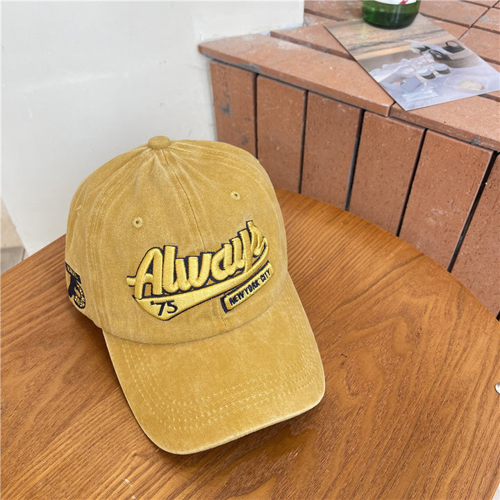 Men's Vintage-Inspired Distressed Cotton Baseball Cap Bowlift