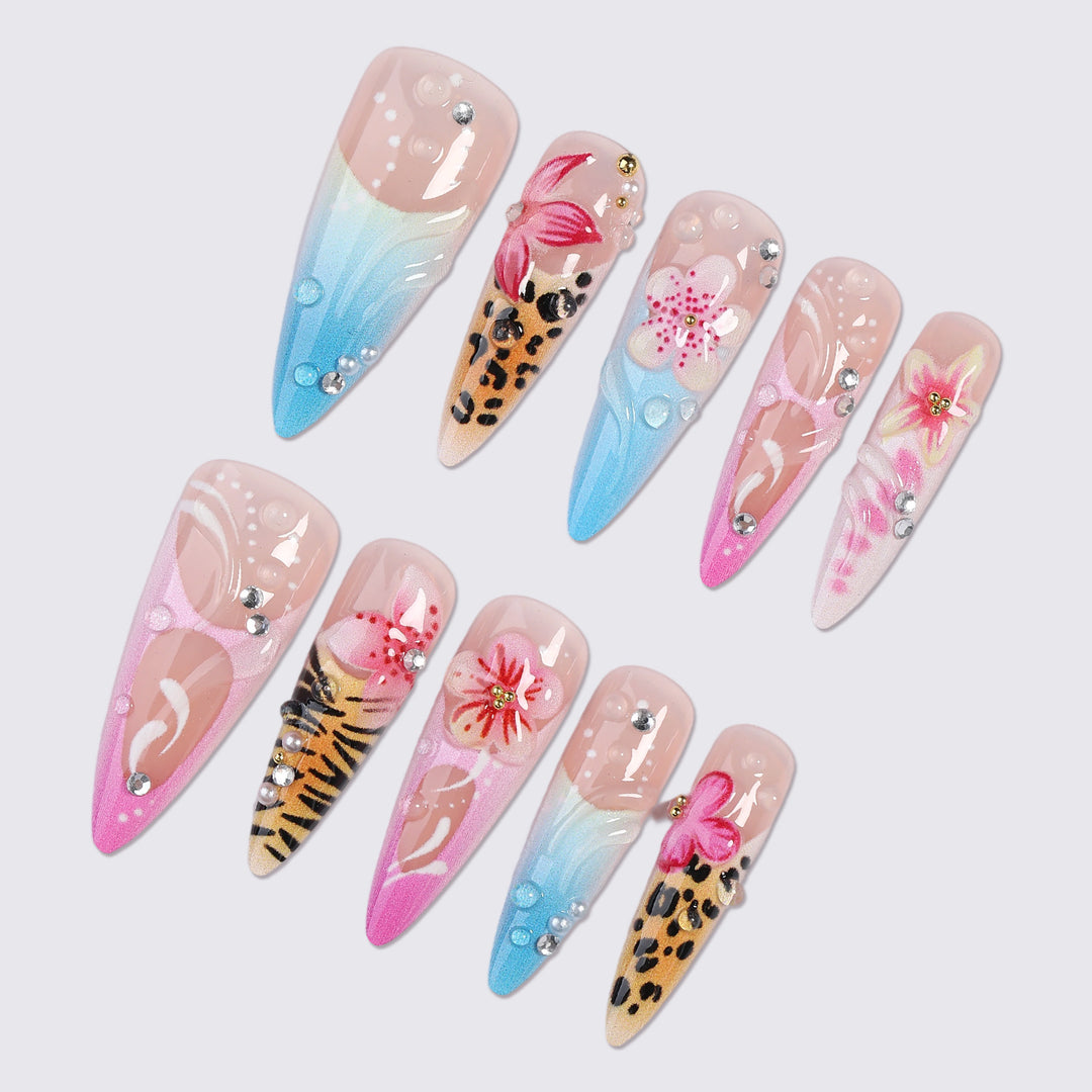 Artistic High-Quality Press-On Nail Set Bowlift
