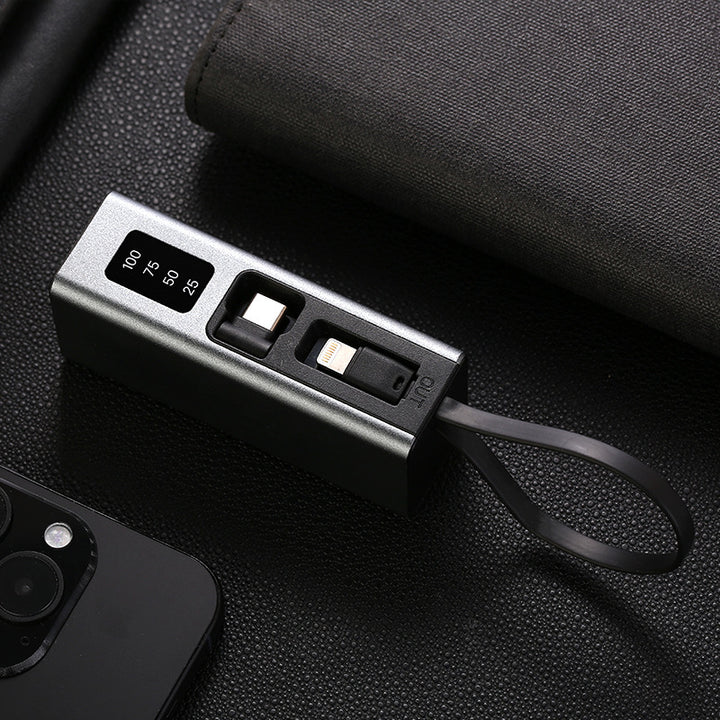 Multifunctional charger with integrated USB cable and LED display Bowlift