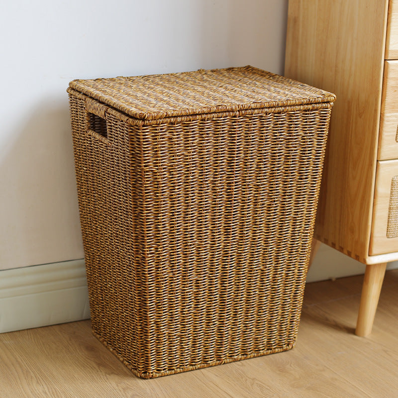 Handcrafted Rectangular Wicker Laundry Hamper Bowlift