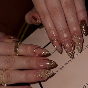 Glamorous Textured Acrylic Nail Enhancements Bowlift