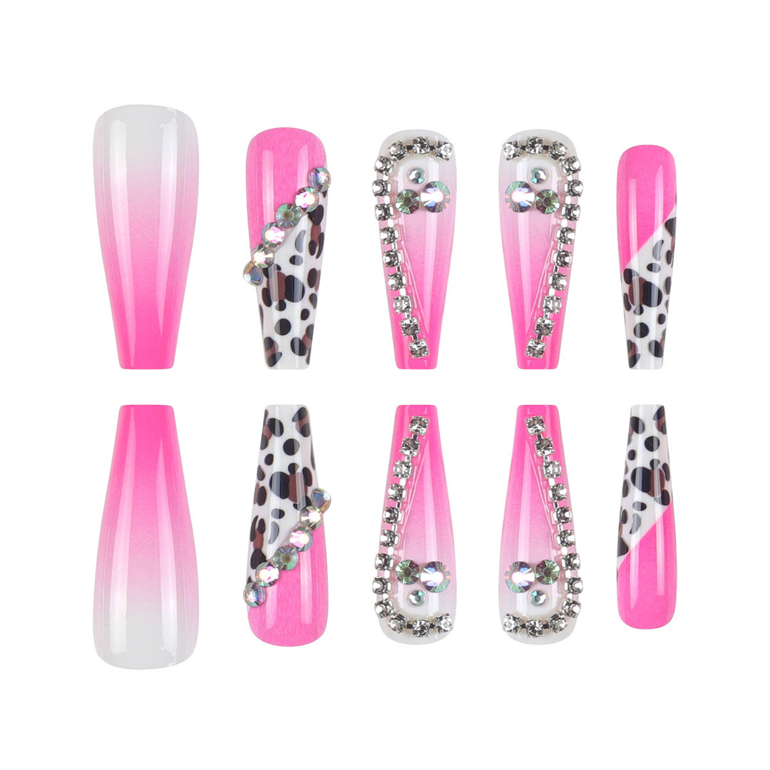 Glamorous Stiletto Press-On Nail Set with Gem Accents Bowlift