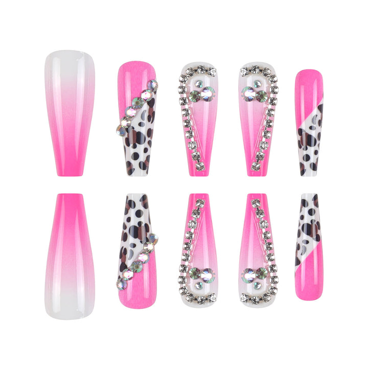 Glamorous Stiletto Press-On Nail Set with Gem Accents Bowlift