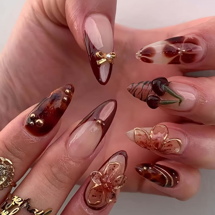 Creative Artistic Press-On Nail Design Bowlift