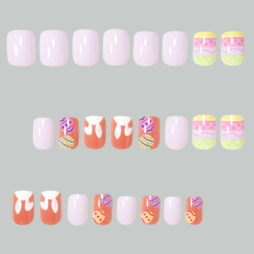 Decorative Easter-Themed Press-On Nail Art Bowlift