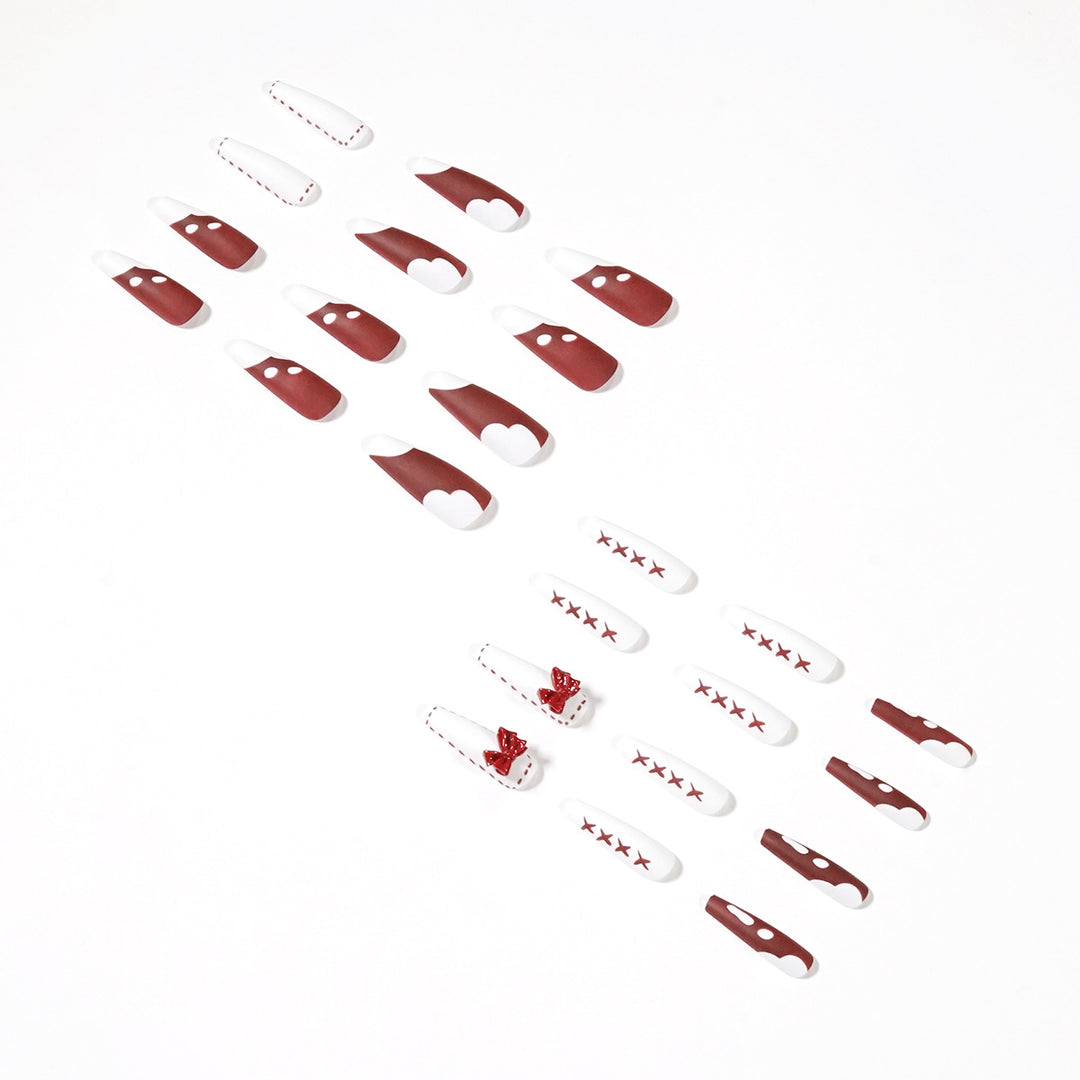 Artful stiletto nails with decoration and glitter Bowlift