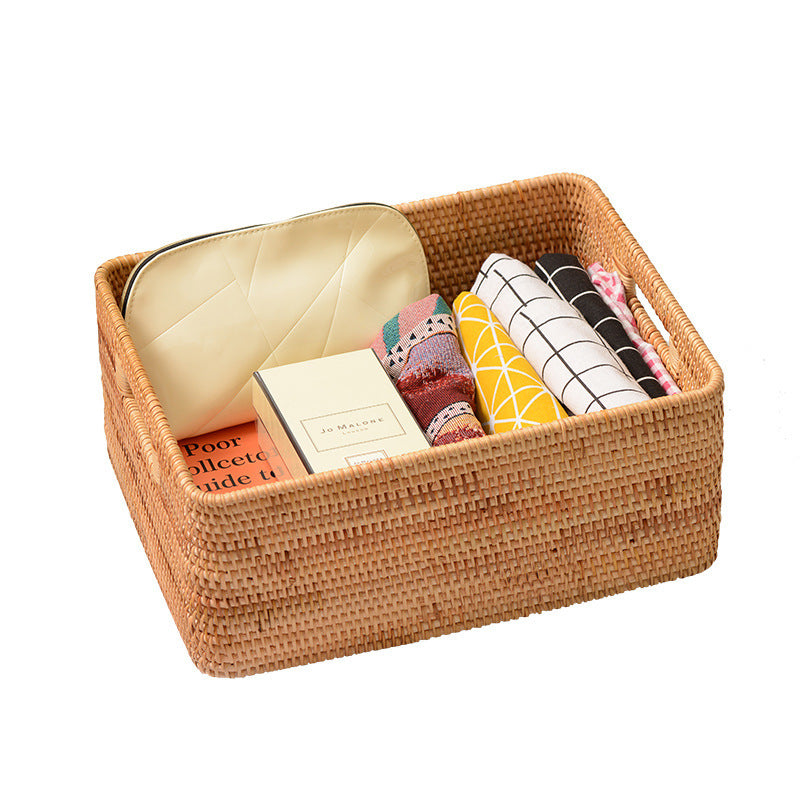 Women rectangular storage basket made of natural material Bowlift