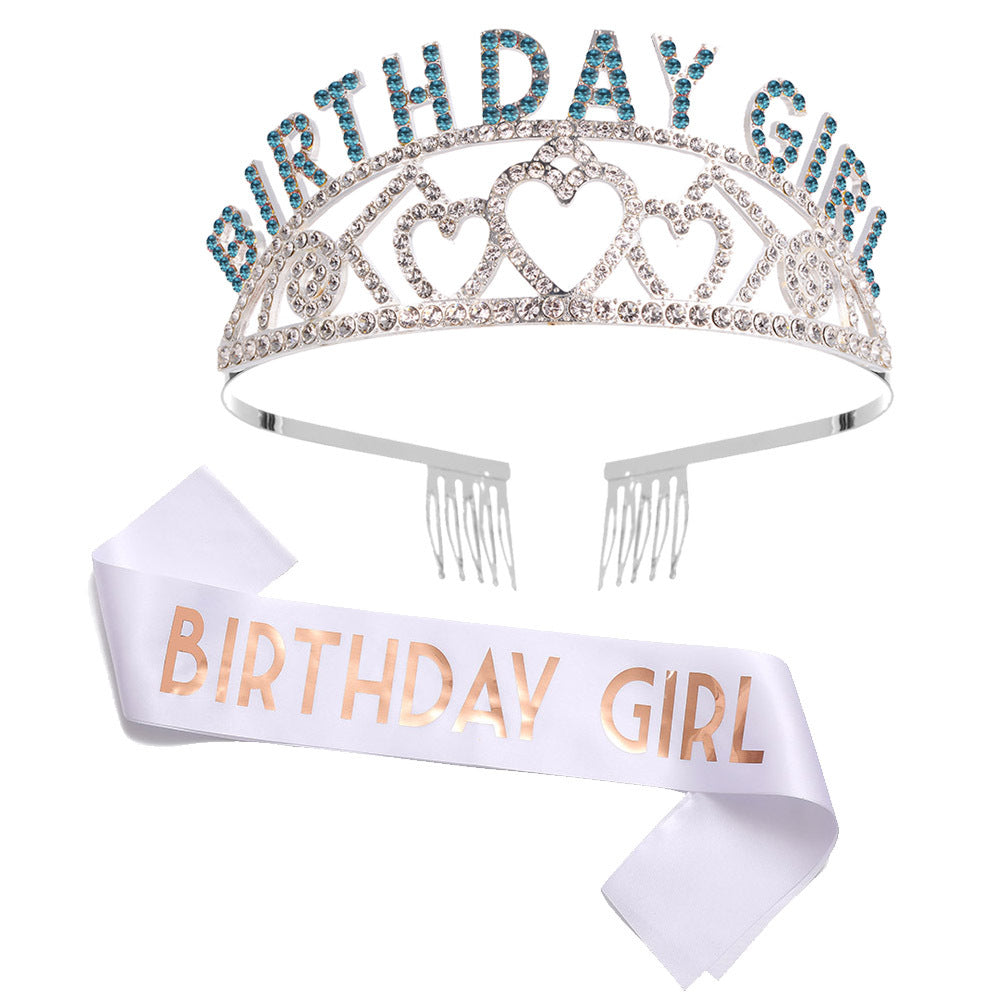 Women's Sparkling Tiara and Sash Set Bowlift