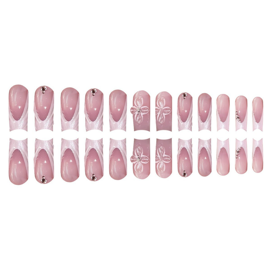 Elegant Floral Press-On Nail Art Bowlift